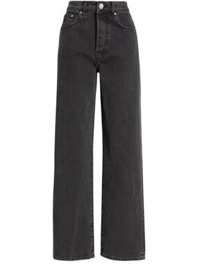 Amendi Vivi Button Fly High Rise Denim Size 27x32 Black Stone Wash